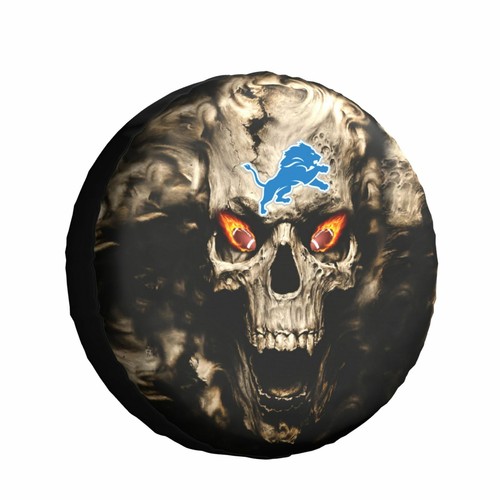 Detroit Lions Auto Car Tire Cover Black Spare Tire Cover Waterproof Universal - Picture 10 of 14