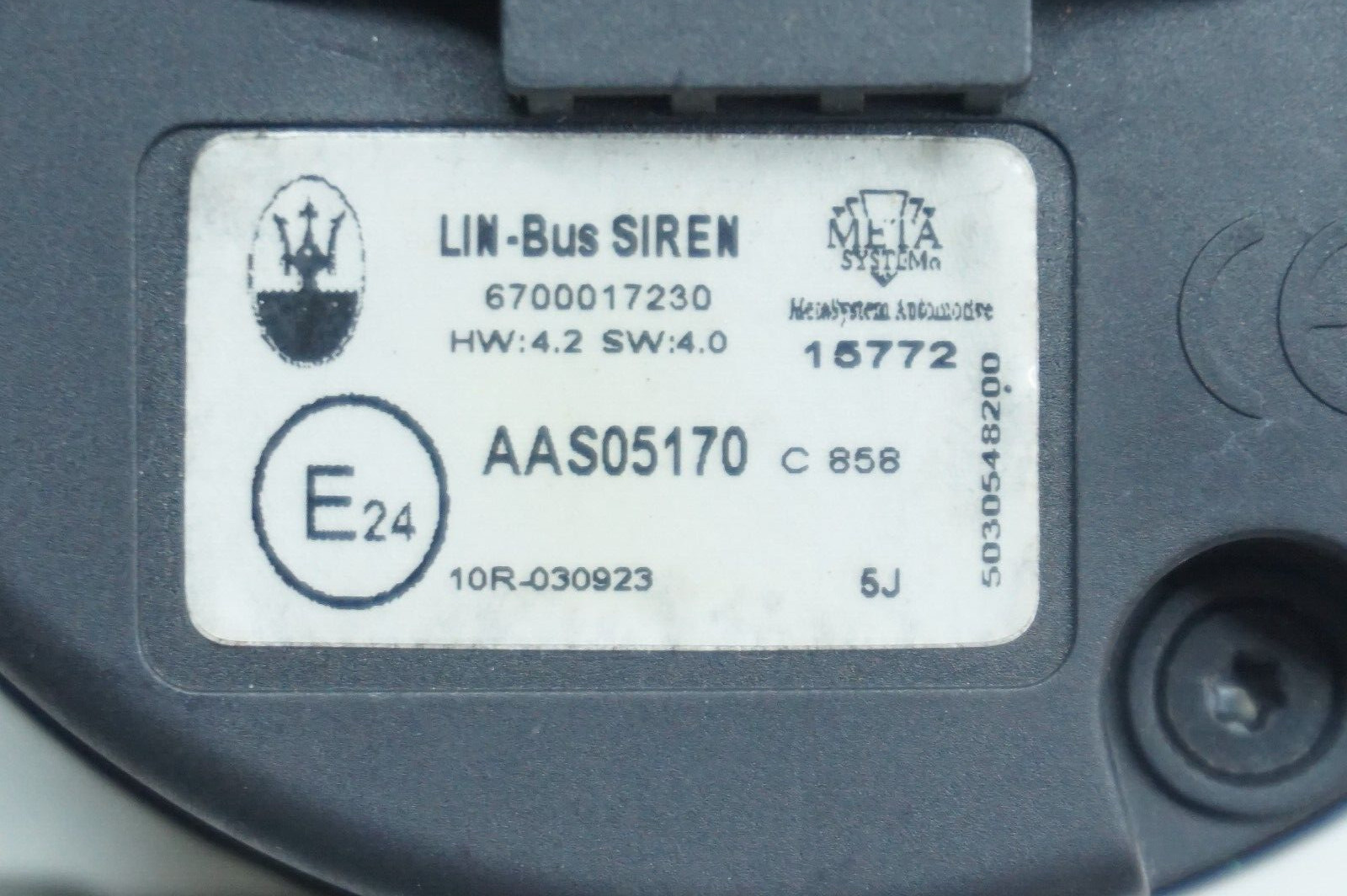 2014-2019 Maserati Ghibli OEM Anti Theft Security Siren 6700017230