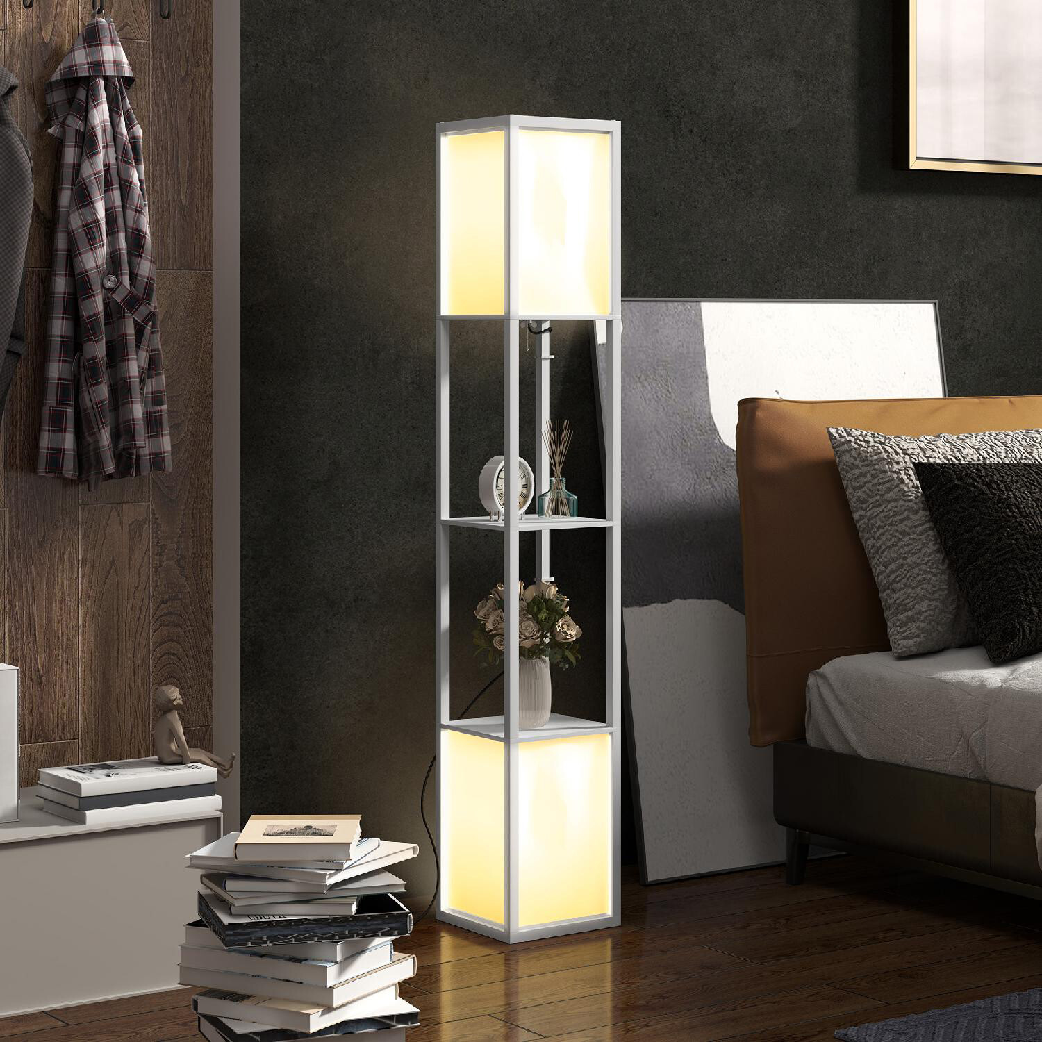 Lampada da Terra Moderna DecHome con 2 Paralumi foto 2