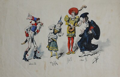 Henri DE STA (1846-1920) Encre 1886 Jack Abeillé Saint-Alary CRÉCY-la-Chapelle
