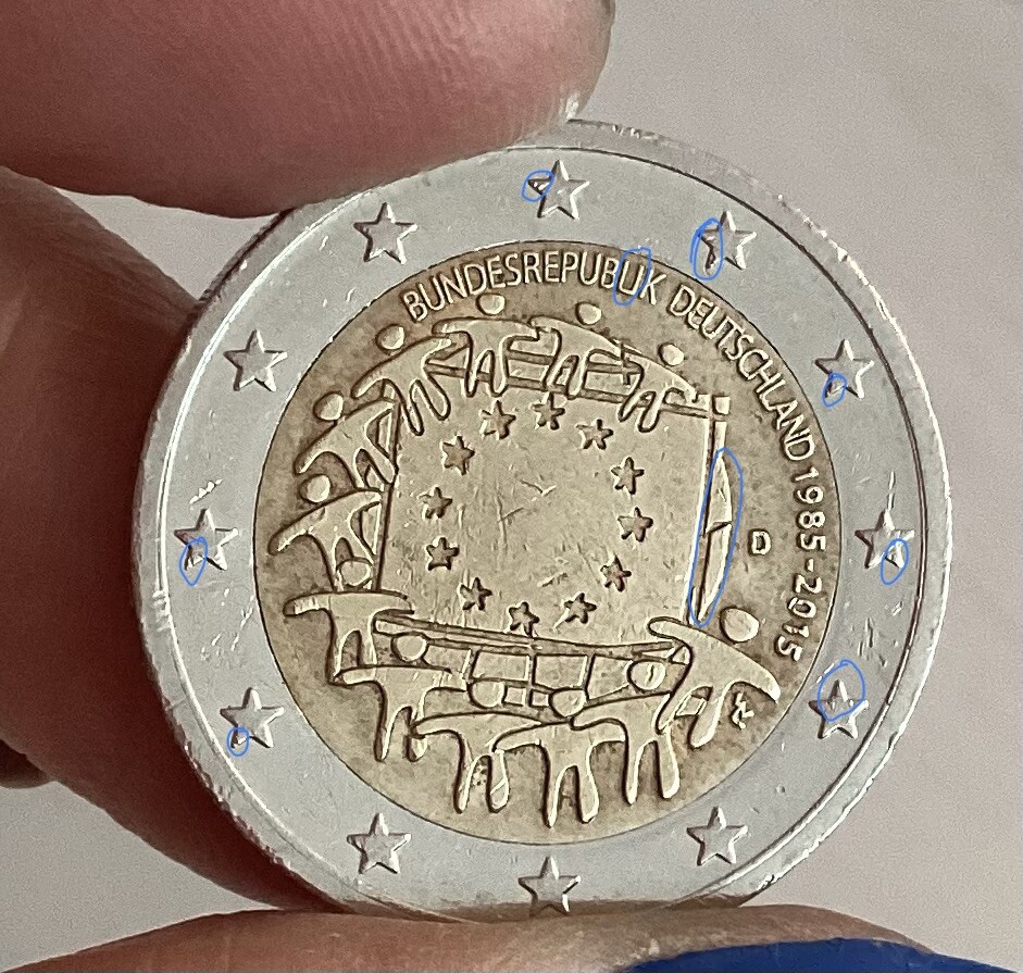 2 Euro Deutschland 1985 Bis 2015 2 Euro Gedenk Münze Deutschland 1985-2015 30 Jahre EU „D“ mit