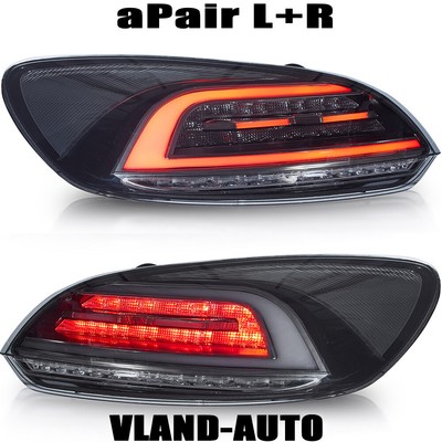 Smoked LED Tail Lights For VW Scirocco MK3 2009-14 w/Yellow Sequential Indicator