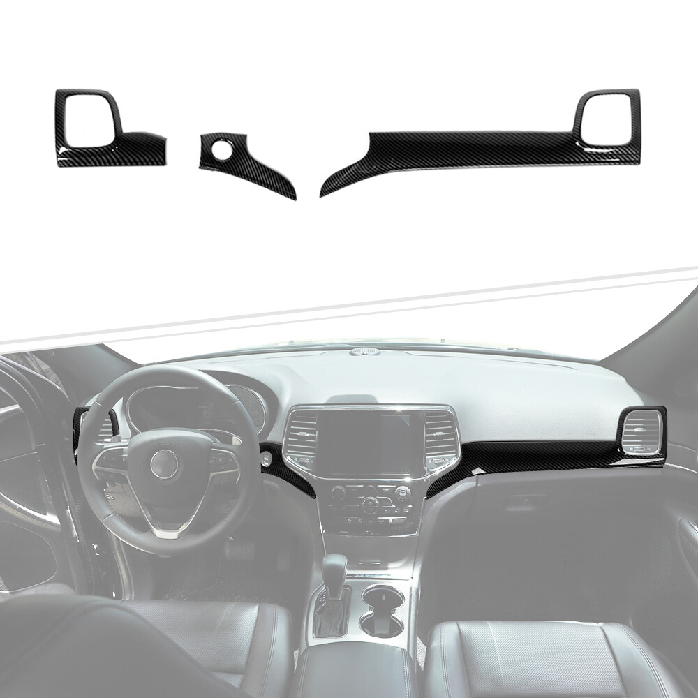 Carbon Center Console Dash Panel Trim Accessories For Jeep Grand Cherokee 11-20