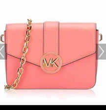 Michael Kors Carmen Medium Convertible Shoulder Fape Crossbody Bag Grapefruit