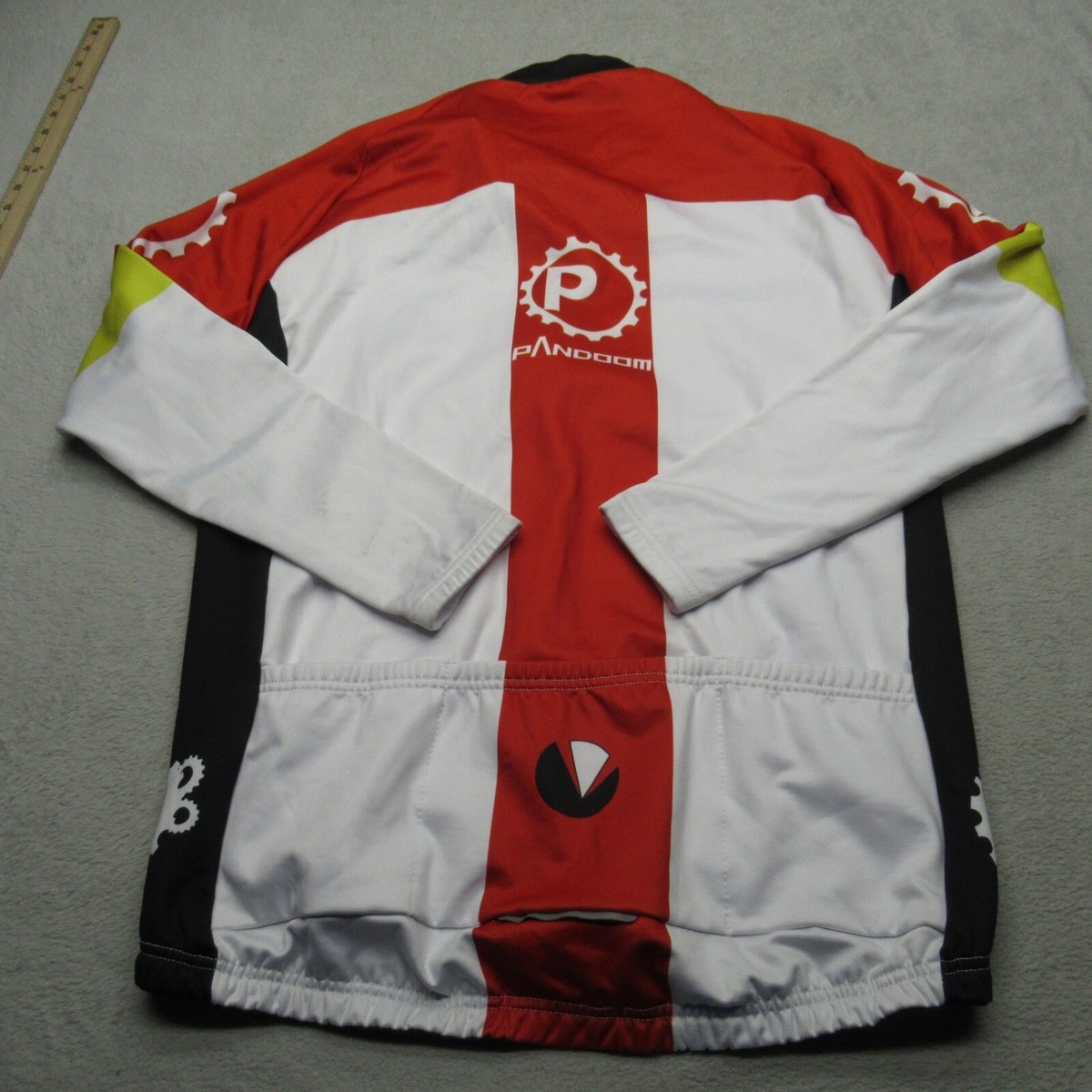 PANDOOM Cycling Jersey Mens XL White Long Sleeve Heavyweight