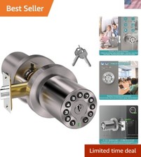 Modern Keyless Entry Door Knob with 50 User Codes - Auto-Lock  Backlit Keypad