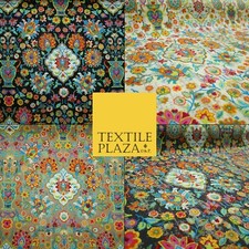 Colourful African Kalamkari Batik Vintage Printed 100% Cotton Canvas Fabric 56"