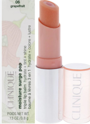Clinique Moisture Surge Pop Triple Lip Balm Shade 06 Grapefruit Full Size