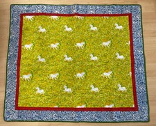Handmade lap baby quilt unicorn 45 x 53 , mystical, magical