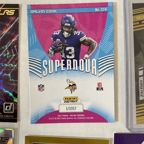 2021 Panini Prestige #’d /99 Gold Dalvin Cook Minnesota Vikings Lot Supernova X2 - Picture 5 of 5