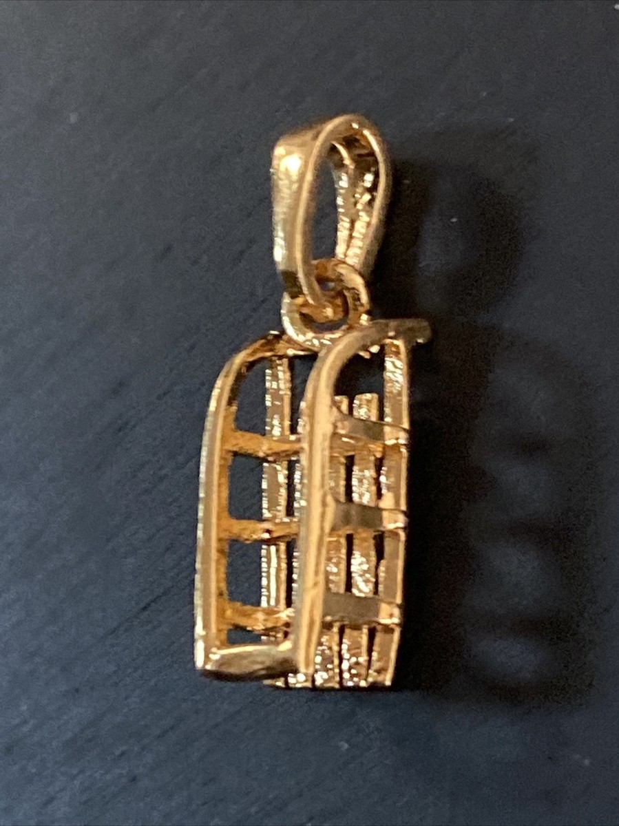 Pendentif Médaille Ancien Plaqué Or - Breloque Personnage Dansant, Occasion, Fait En France