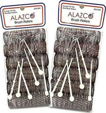 12 Pc Vintage Style Hair Rollers BRUSH ROLLERS PINS Mesh Hair Curlers NEW