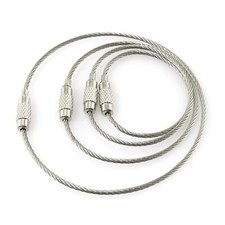 20pcs Stainless Steel Wire Keychains 1.5mm Aircraft Cable Key Ring Loops 4 Lengt