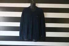 Tommy Hilfiger Men's V-Neck Sweater Pima Cotton Navy Size L Large