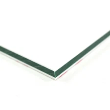 BuyPlastic ColorCore Plastic Sheet  3/4" x 24" x 24" White-Green-White