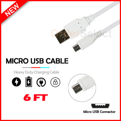 Micro USB 6FT Charger Cable for Android Phone LG Aristo Fortune  K31/K8X