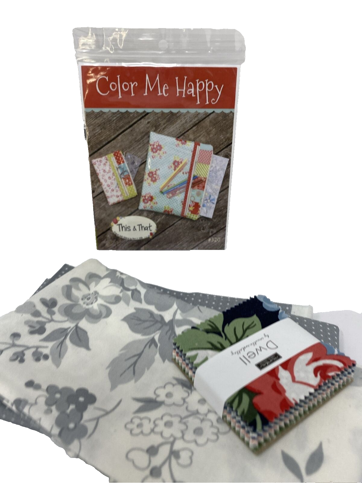 Color Me Happy Zippered Pouch Sewing Kit New