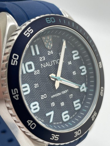 Nautica Mens Blue Dial Silver Case Analog Quartz Classic Wristwatch NAPKBS222 - 第 6/12 張圖片