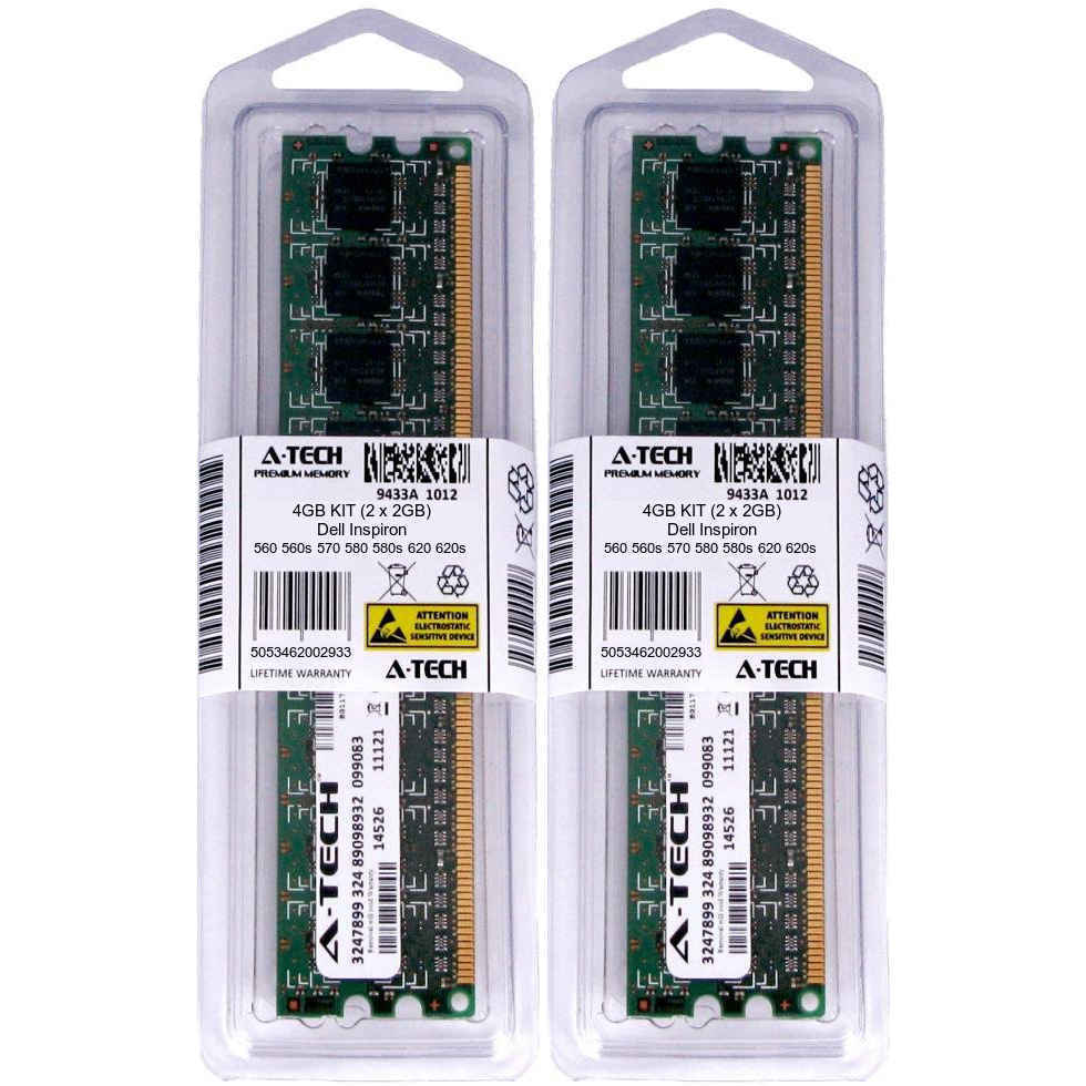 4GB KIT x 2GB Memory RAM for DELL INSPIRON 560 560s 570 580 580s