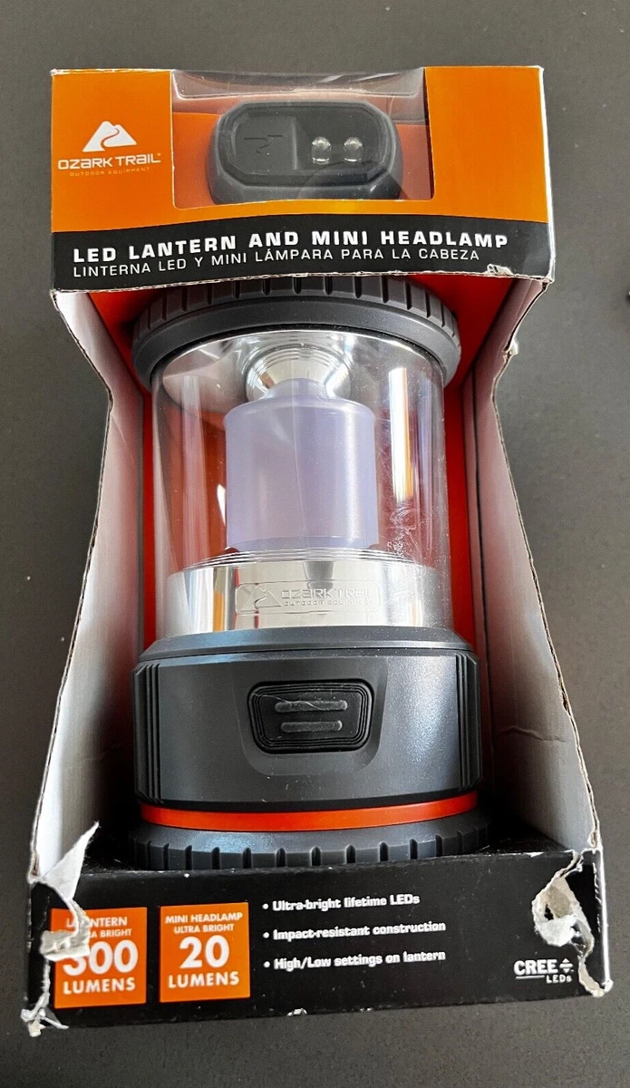 Ozark Trail Rechargeable LED Lantern 300 Lumens and 20 Lumens Headlamp