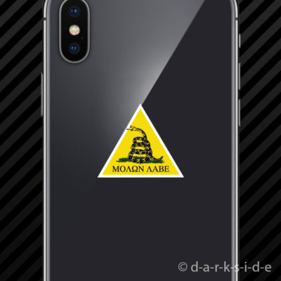 (2x) Molon Labe Dont Tread On Me Cell Phone Sticker gun rights arms gadsden