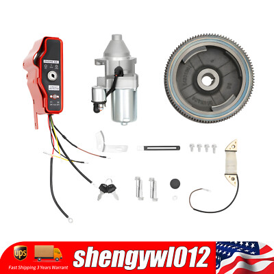 #ad Electric Start Kit Starter Motor Ignition Key Switch For Honda GX390 13HP Engine $56.59