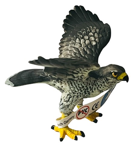 Lotto di 2 etichette vintage Bullyland Bully Bald Eagle + falco pellegrino Germania ritirate - Foto 8 di 10