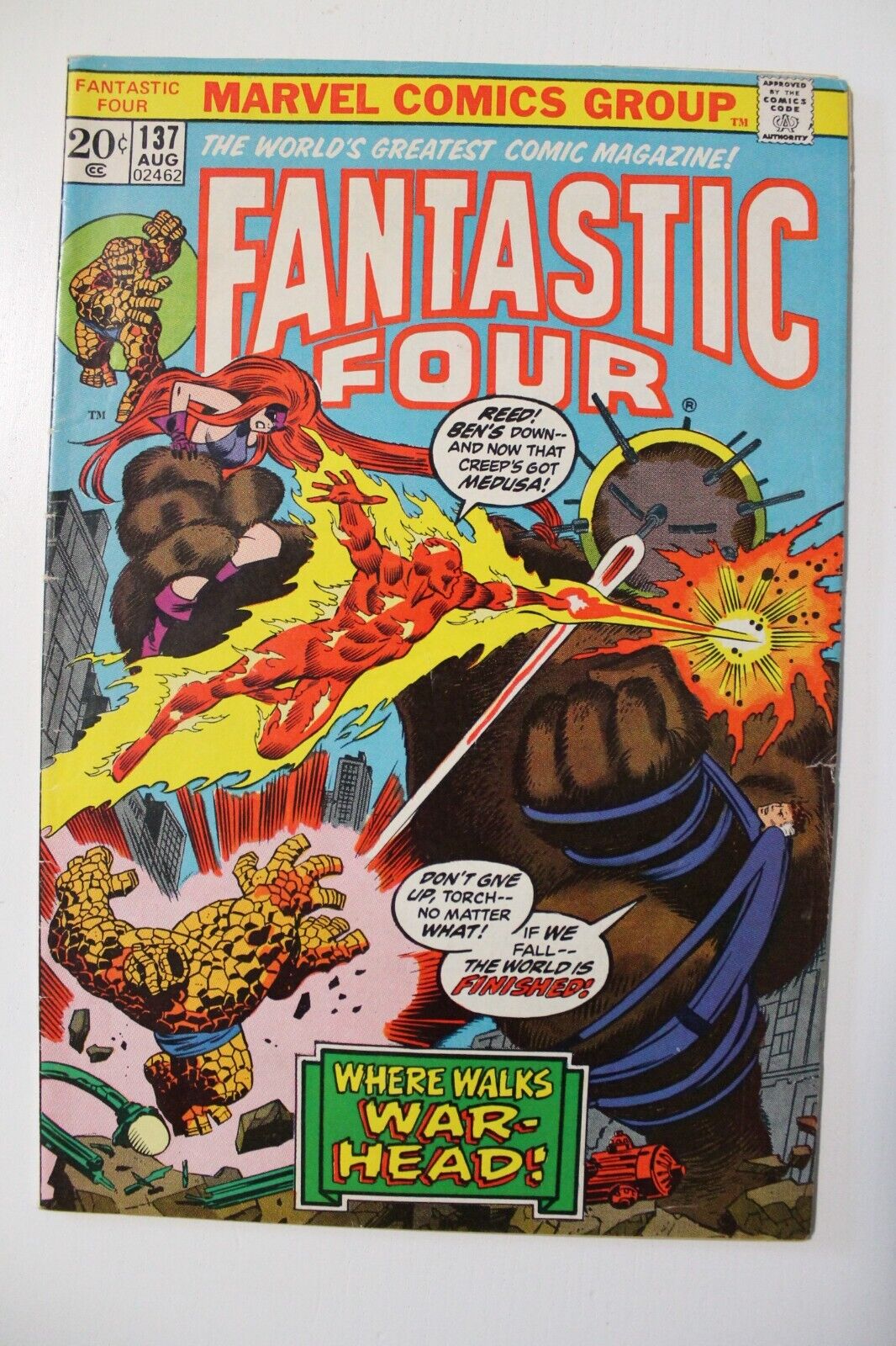Fantastic Four vol. 1 137 Fine 1st app *WARHEAD* / Slugger Johnson  1973 Marvel