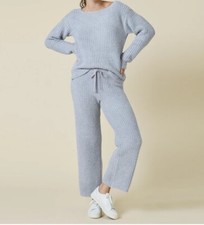 Softies Women  s Grey Marshmallow Waffle Boatneck Lounge Set XL