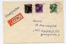 Brief Einschr. 1948 Handstempel 166, 167, 181 V Leipzig 1 Abs.: SAG Podjomnik