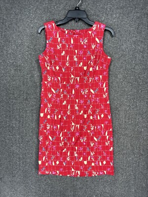 Vintage John Roberts Dress Women s 6 Short Sundress Pink Floral Geometric Y2K