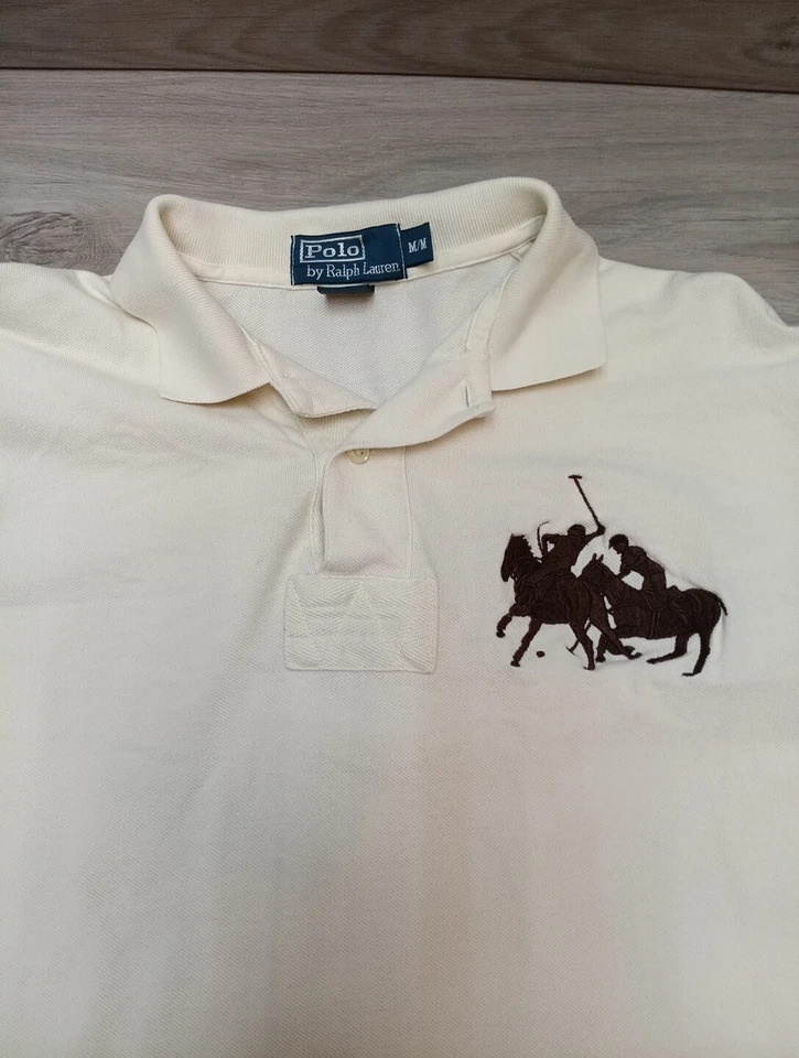 Para hombres Polo Ralph Lauren Camisa Manga Larga Polo Blanco Algodón Manga Corta M Foto 3 de 4
