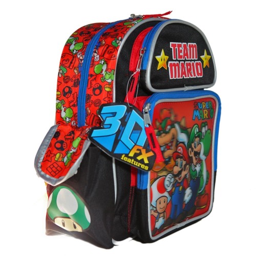 Mario 12 inch Small Backpack Toddler 3D effect New - Picture 3 of 3