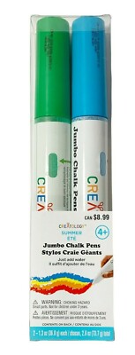 Creatology Jumbo Chalk Pens 2-Pack Green Blue Washable Chalk Markers Kids