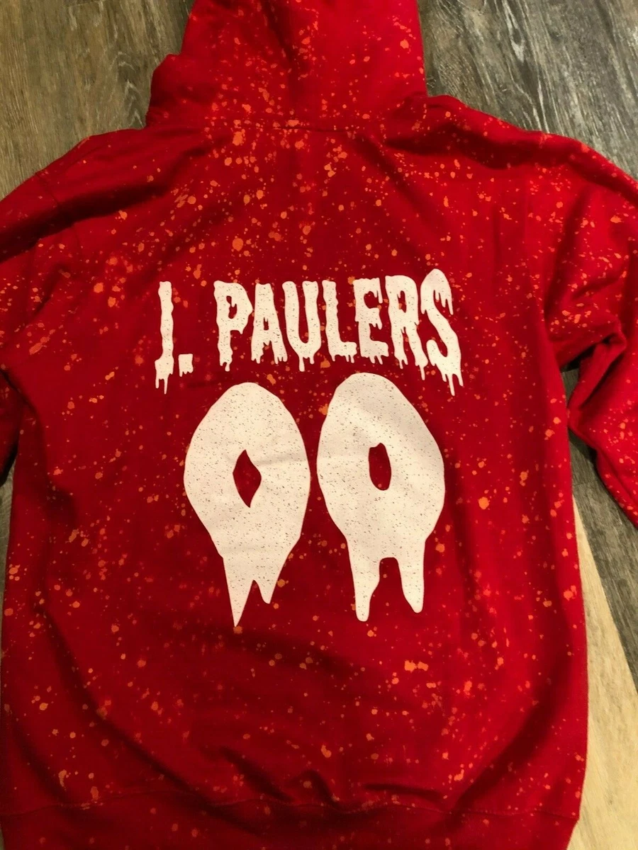 JAKE PAUL Red Bleached Out Halloween Hoodie Sweatshirt Size S Mens