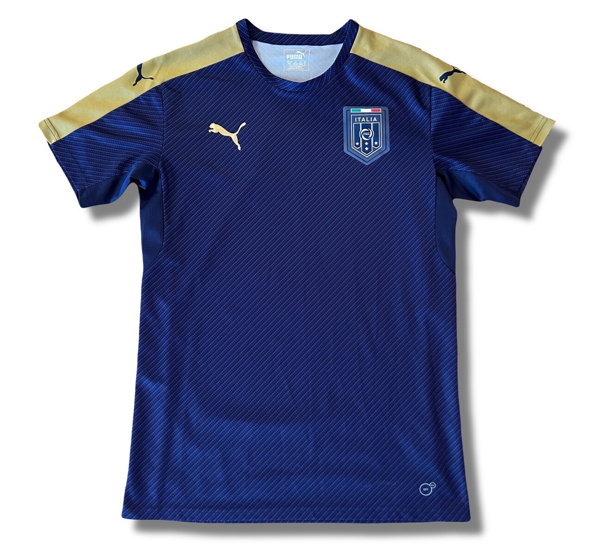Italy Puma Jersey Mens Medium Blue Gold Soccer Training Shirt