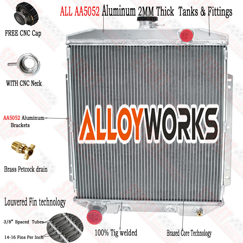 3 Row Aluminum Radiator Fit 1954-56 Ford Country Squire  Ranch Wagon V8 3.9L 5.1