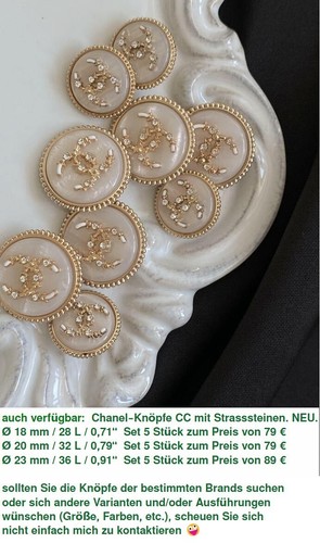 Knöpfe Set 5 Stück Chanel CC Knopf Ø 23 mm Metall Dior Versace Prada D&G Miu Miu - Bild 15 von 17