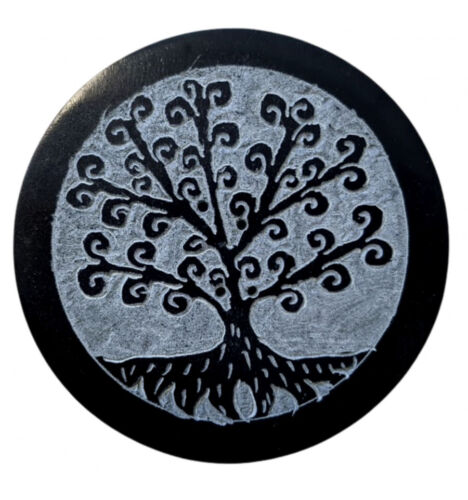 Round incense holder ø10cm black and grey in s stone - Picture 1 of 2