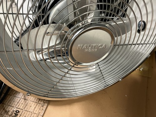 Nautica Retro Metal Table Desk Fan 2 Speed High/Low TESTED/EXCELLENT condition