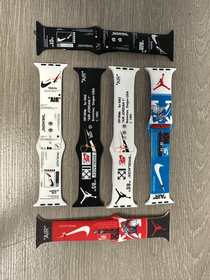 Nike Correa Silicone Apple Watch Band Off White Jordan AIR 85 - Image 2 of 4