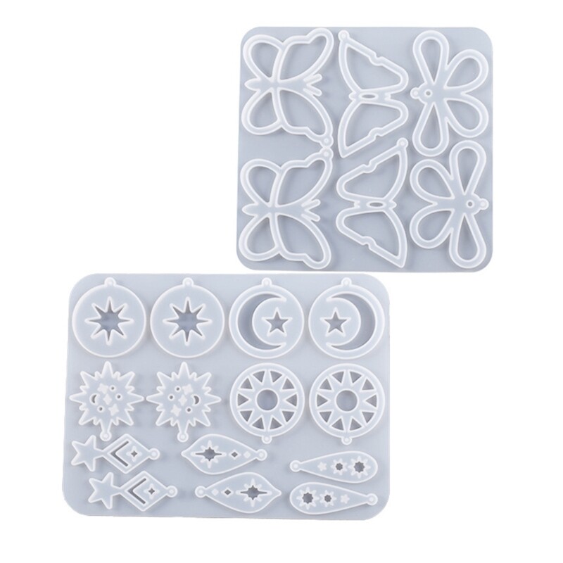 Resin Jewelry Molds for Earrings Keychains Pendants Silicone Casting