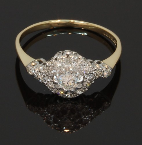 18 Carat Yellow Gold Diamond Cluster Ring 0.50ct Size O (80.25.082) - Picture 2 of 5