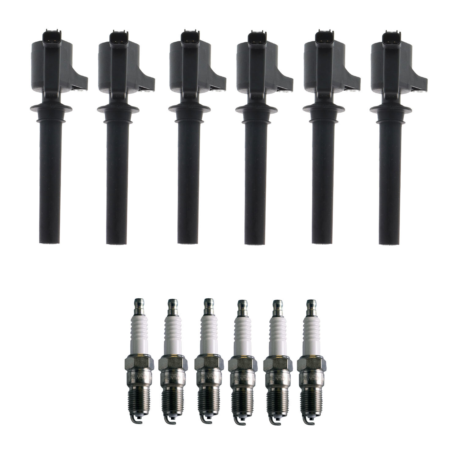 Bosch 6 Ignition Coil Denso 6 U-Groove Spark Plug Kit For Escape 6 MPV 3.0 V6