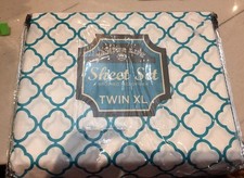 Campus Collection Twin XL Sheet Set Real Blue Print NIP