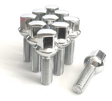 20 12x1.5 Chrome Ball Radius Seat Wheel Lug Bolts 17mm Hex 24mm Shank Oe Style