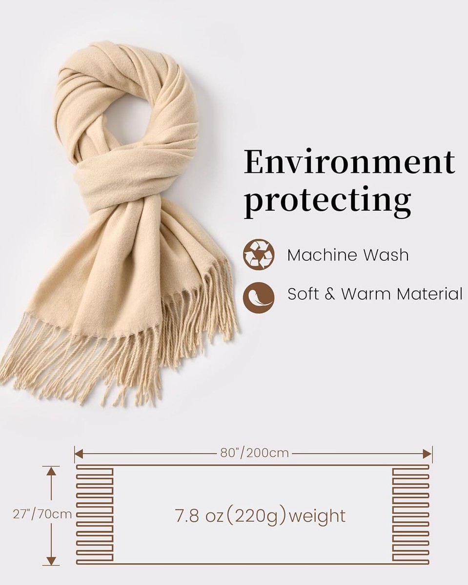 Scarfs for Women - Winter Scarf Cold Weather Soft Pashmina Beige