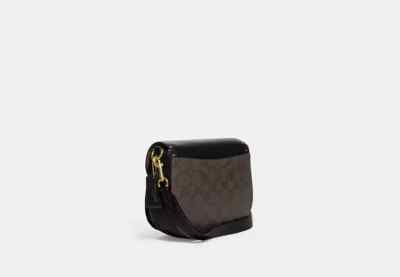 NWT Coach CE567 Morgan Saddle Bag In Colorblock Brown & Black Gold