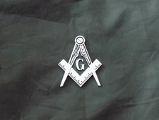 Master Mason Square Compass Car Emblem 2" Masonic Adhesive Freemason Silver NEW