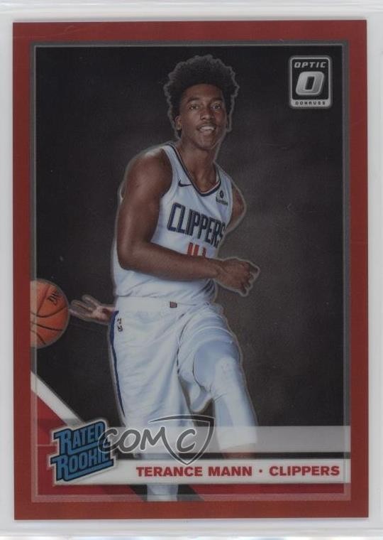 2019-20 Panini Donruss Optic Rated Rookie Red Prizm 25/99 Terance Mann #165 1d0h